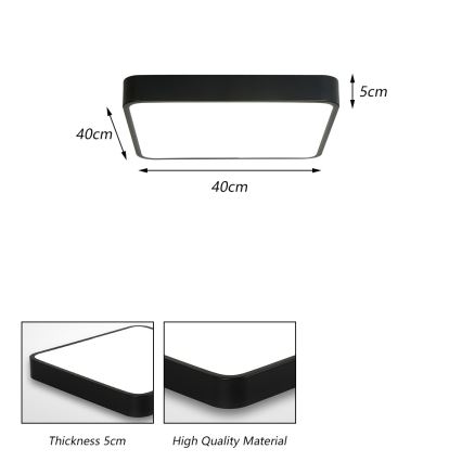 Brilagi - Lampada da soffitto LED POOL LED/36W/230V 3000/4500/6000K 40x40 cm nero