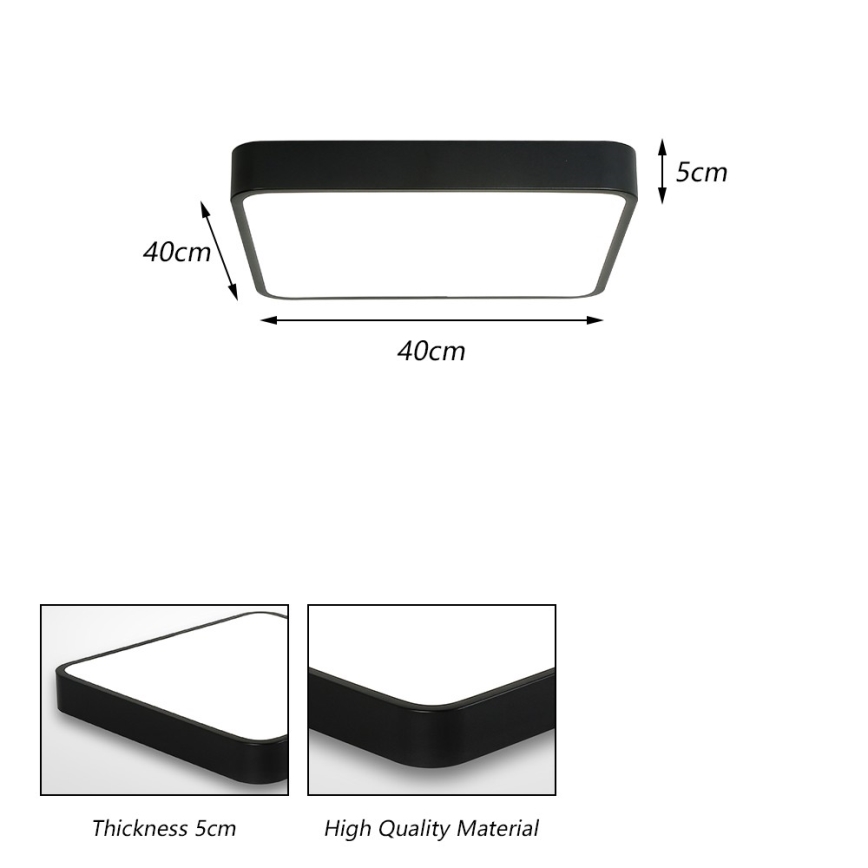 Brilagi - Lampada da soffitto LED POOL LED/36W/230V 3000/4500/6000K 40x40 cm nero