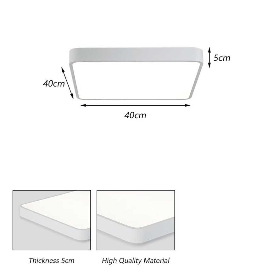Brilagi - Lampada da soffitto LED POOL SQUARE LED/36W/230V 3000/4500/6000K 40x40 cm bianco