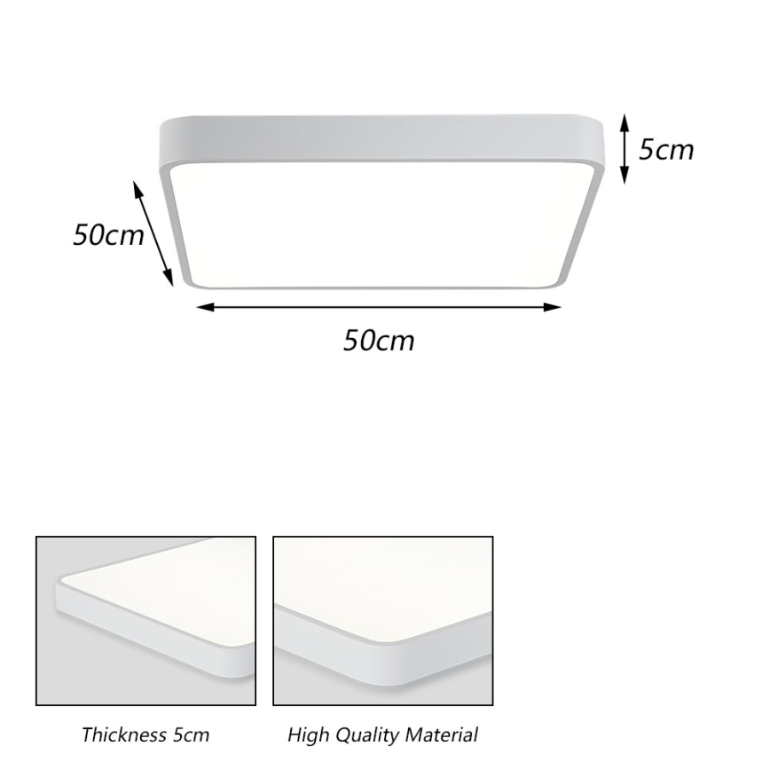 Brilagi - Lampada da soffitto LED POOL SQUARE LED/48W/230V 3000/4500/6000K 50x50 cm bianco