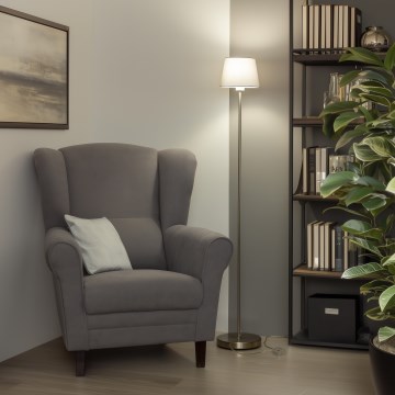 Brilagi - Lampada LED da terra CERIA 1xE27/40W/230V Ø 20,5 cm grigio/cromo opaco