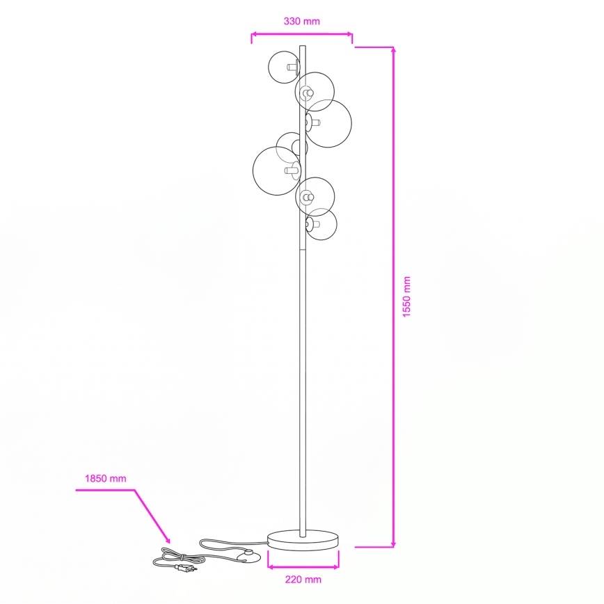 Brilagi - Lampada LED da terra MILLA 7xG9/3W/230V oro/bianco