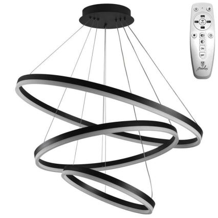 Brilagi - Sospensione LED dimmerabile CIRCLE LED/125W/230V 3000-6500K Ø 80 cm nero + telecomando