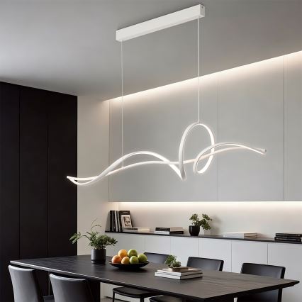 Brilagi - Lampada a sospensione dimmerabile su cavo SIGNATURE LED/55W/230V 3000-6000K 120x23 cm bianco + telecomando