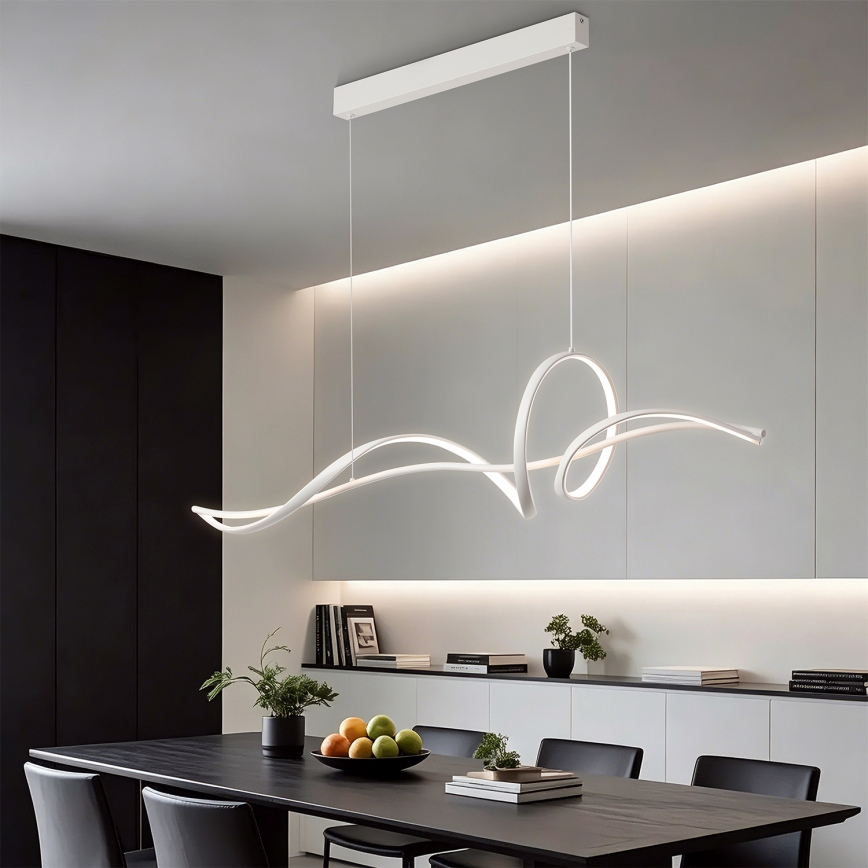 Brilagi - Lampada a sospensione dimmerabile su cavo SIGNATURE LED/55W/230V 3000-6000K 120x23 cm bianco + telecomando