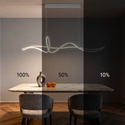 Brilagi - Lampada a sospensione dimmerabile su cavo SIGNATURE LED/55W/230V 3000-6000K 120x23 cm bianco + telecomando