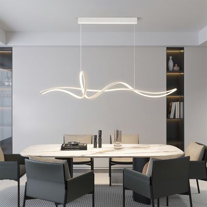 Brilagi - Lampada a sospensione dimmerabile su cavo SIGNATURE LED/55W/230V 3000-6000K 120x23 cm bianco + telecomando