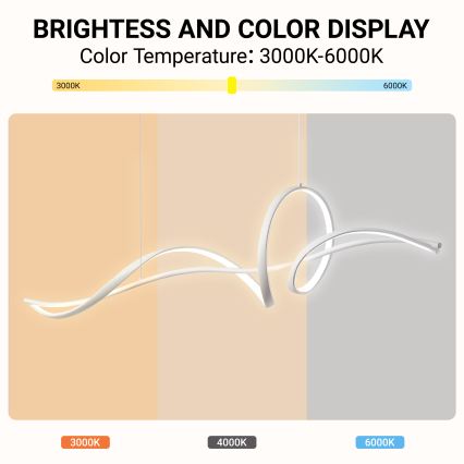 Brilagi - Lampada a sospensione dimmerabile su cavo SIGNATURE LED/55W/230V 3000-6000K 120x23 cm bianco + telecomando