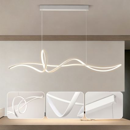 Brilagi - Lampada a sospensione dimmerabile su cavo SIGNATURE LED/55W/230V 3000-6000K 120x23 cm bianco + telecomando