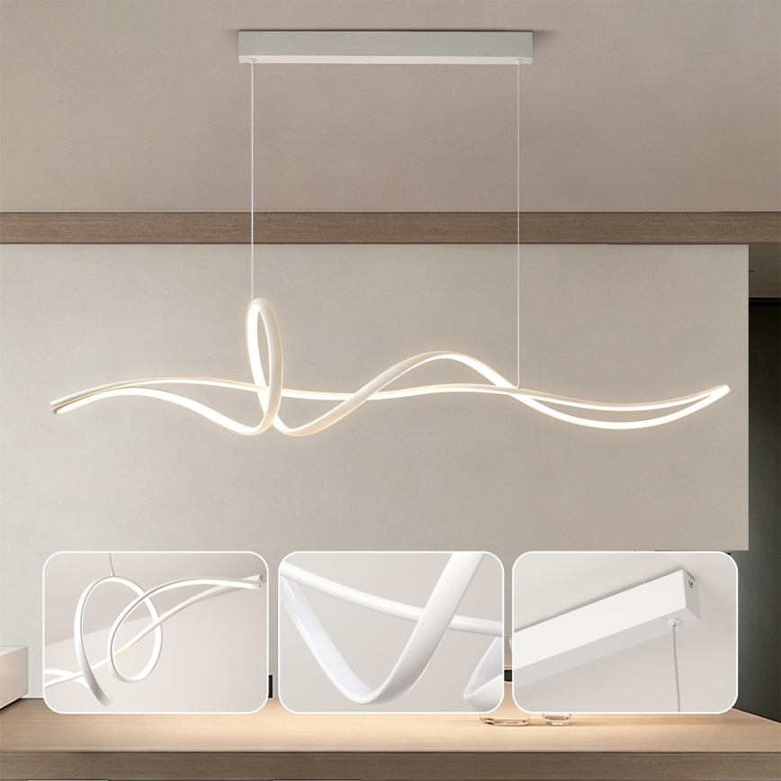 Brilagi - Lampada a sospensione dimmerabile su cavo SIGNATURE LED/55W/230V 3000-6000K 120x23 cm bianco + telecomando