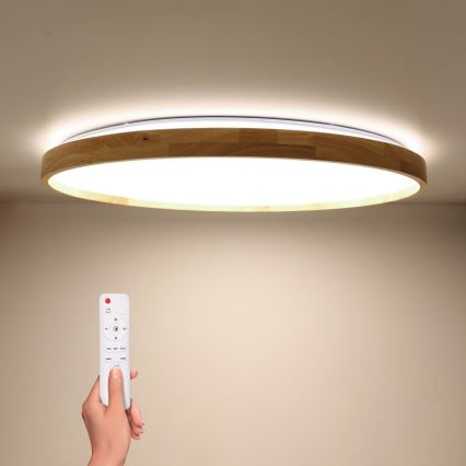 Brilagi - Plafoniera dimmerabile a LED ALSON LED/72W/230V 3000-6500K rovere Ø 78 cm + telecomando