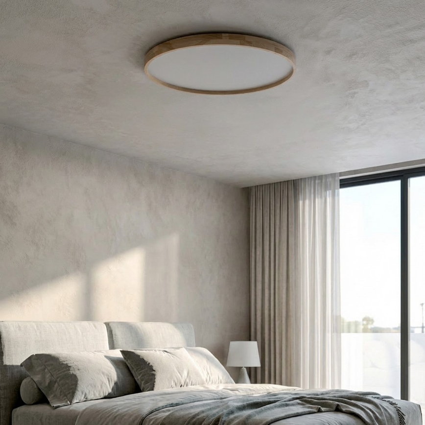 Brilagi - Plafoniera dimmerabile a LED ALSON LED/72W/230V 3000-6500K rovere Ø 78 cm + telecomando