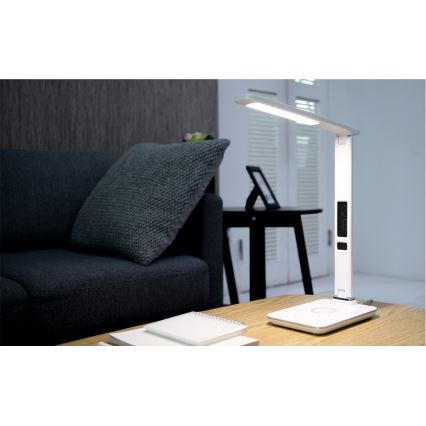 Brilagi - Lampada da tavolo dimmerabile a LED con ricarica wireless QI e USB REGINA LED/8,5W/230V bianca