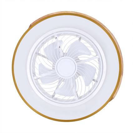 Brilagi - Plafoniera LED dimmerabile con ventilatore LED/38W/230V 3000-6500K 3000-6500K Ø 50 cm blu/rovere + telecomando