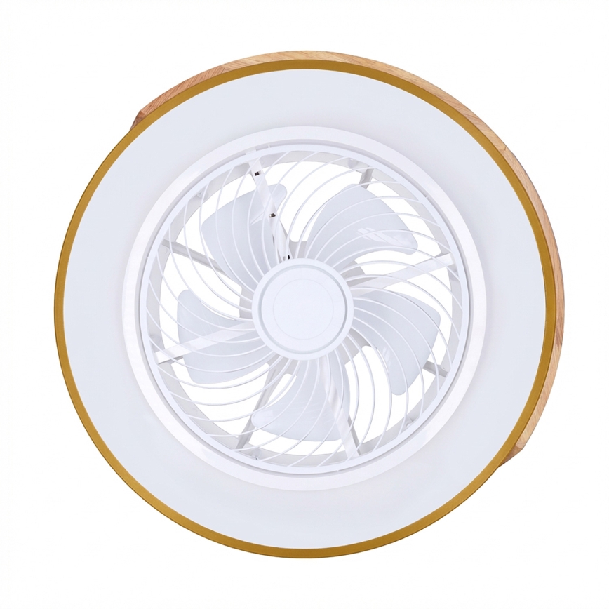 Brilagi - Plafoniera LED dimmerabile con ventilatore LED/38W/230V 3000-6500K 3000-6500K Ø 50 cm blu/rovere + telecomando