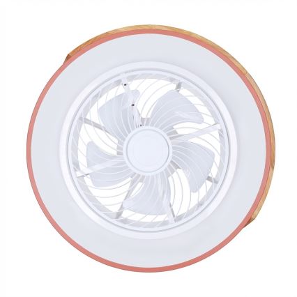 Brilagi - Plafoniera LED dimmerabile con ventilatore integrato LED/38W/230V 3000-6500K 3000-6500K Ø 50 cm rosa/rovere + telecomando