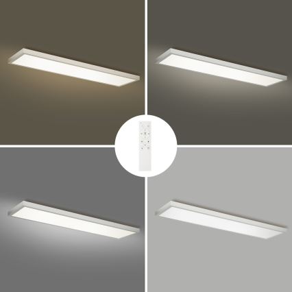 Brilagi - Plafoniera LED dimmerabile da bagno FRAME SMART LED/50W/230V 120x30 cm 3000-6000K IP44 argento + telecomando
