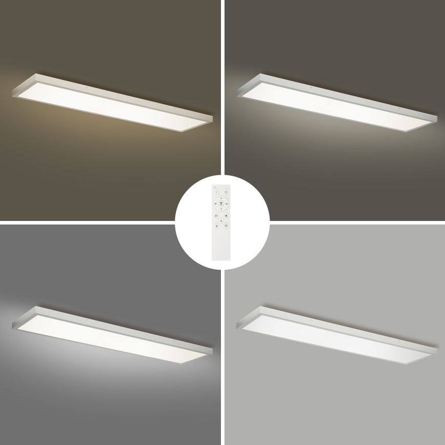 Brilagi - Plafoniera LED dimmerabile da bagno FRAME SMART LED/50W/230V 120x30 cm 3000-6000K IP44 argento + telecomando