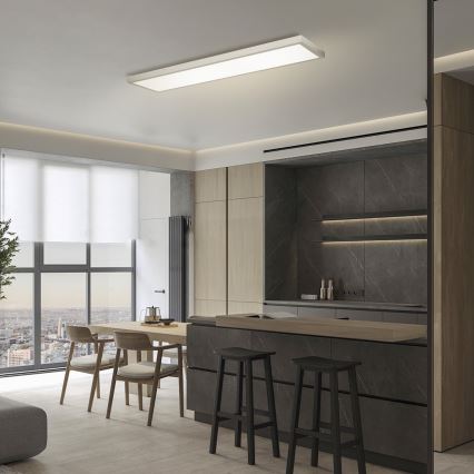 Brilagi - Plafoniera LED dimmerabile da bagno FRAME SMART LED/50W/230V 120x30 cm 3000-6000K IP44 argento + telecomando