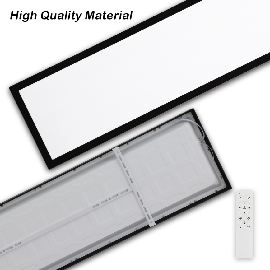 Brilagi - Plafoniera LED dimmerabile da bagno FRAME SMART LED/50W/230V 30x120 cm 3000-6000K IP44 nero + telecomando
