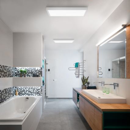 Brilagi - Plafoniera LED dimmerabile da bagno FRAME SMART LED/50W/230V 60x60 cm 3000-6000K IP44 bianco + telecomando