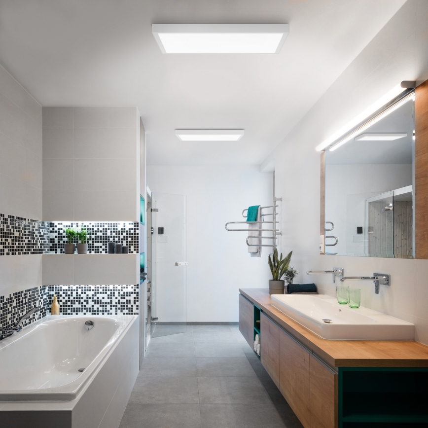 Brilagi - Plafoniera LED dimmerabile da bagno FRAME SMART LED/50W/230V 60x60 cm 3000-6000K IP44 bianco + telecomando