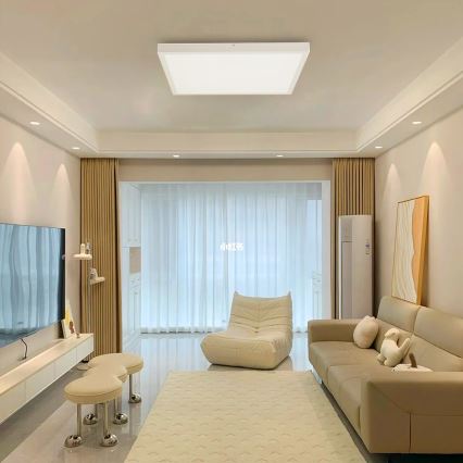 Brilagi - Plafoniera LED dimmerabile da bagno FRAME SMART LED/50W/230V 60x60 cm 3000-6000K IP44 bianco + telecomando