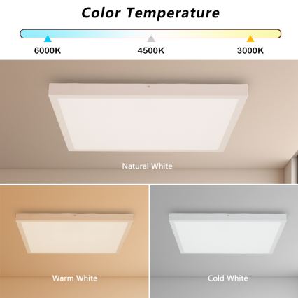 Brilagi - Plafoniera LED dimmerabile da bagno FRAME SMART LED/50W/230V 60x60 cm 3000-6000K IP44 bianco + telecomando