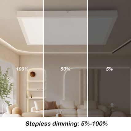 Brilagi - Plafoniera LED dimmerabile da bagno FRAME SMART LED/50W/230V 60x60 cm 3000-6000K IP44 bianco + telecomando