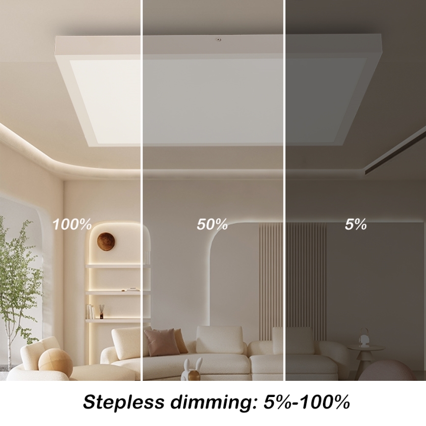 Brilagi - Plafoniera LED dimmerabile da bagno FRAME SMART LED/50W/230V 60x60 cm 3000-6000K IP44 bianco + telecomando