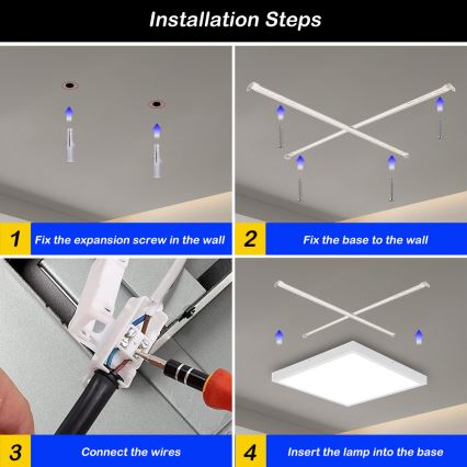 Brilagi - Plafoniera LED dimmerabile da bagno FRAME SMART LED/50W/230V 60x60 cm 3000-6000K IP44 bianco + telecomando