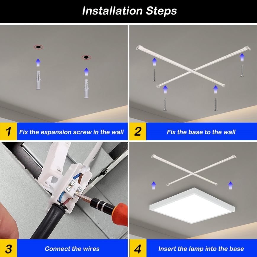 Brilagi - Plafoniera LED dimmerabile da bagno FRAME SMART LED/50W/230V 60x60 cm 3000-6000K IP44 bianco + telecomando