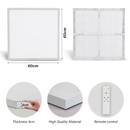 Brilagi - Plafoniera LED dimmerabile da bagno FRAME SMART LED/50W/230V 60x60 cm 3000-6000K IP44 bianco + telecomando