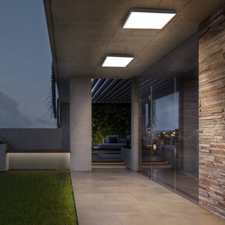 Brilagi - Plafoniera LED dimmerabile da bagno FRAME SMART LED/50W/230V 60x60 cm 3000-6000K IP44 bianco + telecomando