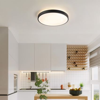 Brilagi - Plafoniera LED dimmerabile GLASS POOL DOUBLE LED/48W/230V 3000-6000K 40 cm nero + telecomando