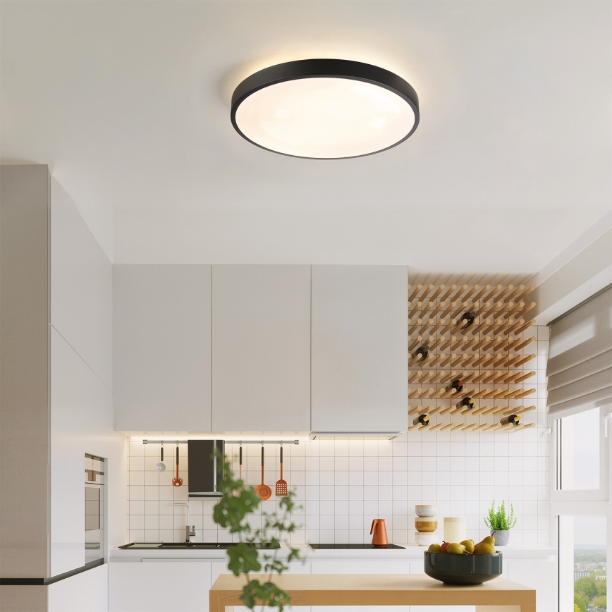 Brilagi - Plafoniera LED dimmerabile GLASS POOL DOUBLE LED/48W/230V 3000-6000K 40 cm nero + telecomando