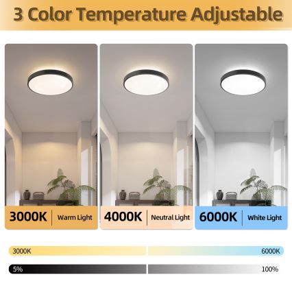 Brilagi - Plafoniera LED dimmerabile GLASS POOL DOUBLE LED/48W/230V 3000-6000K 40 cm nero + telecomando