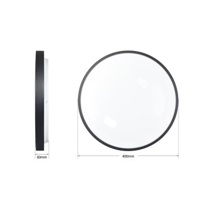 Brilagi - Plafoniera LED dimmerabile GLASS POOL DOUBLE LED/48W/230V 3000-6000K 40 cm nero + telecomando