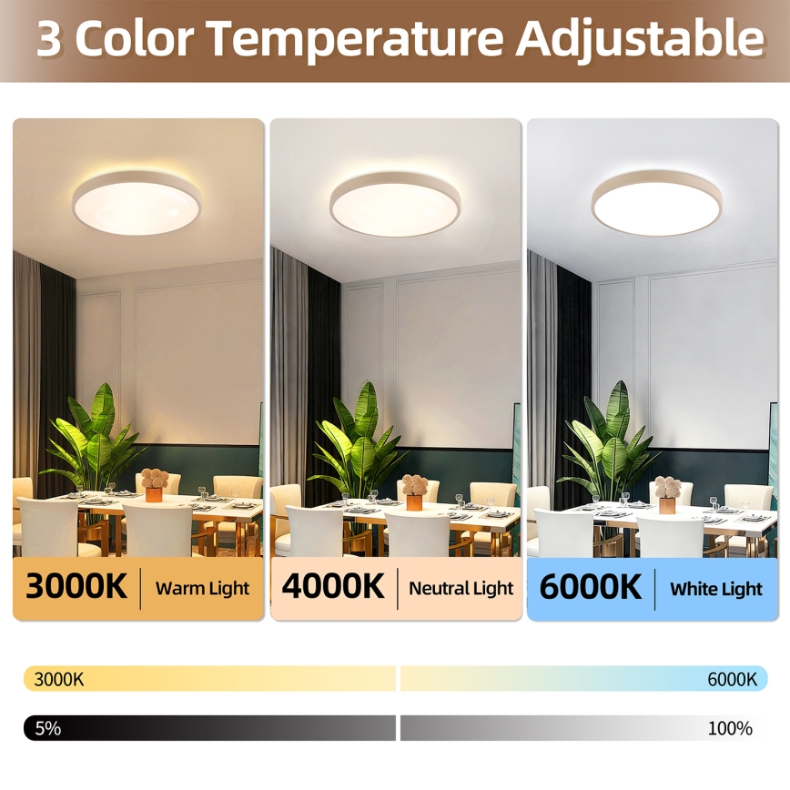 Brilagi - Plafoniera LED dimmerabile GLASS POOL DOUBLE LED/60W/230V 3000-6000K 50 cm beige + telecomando