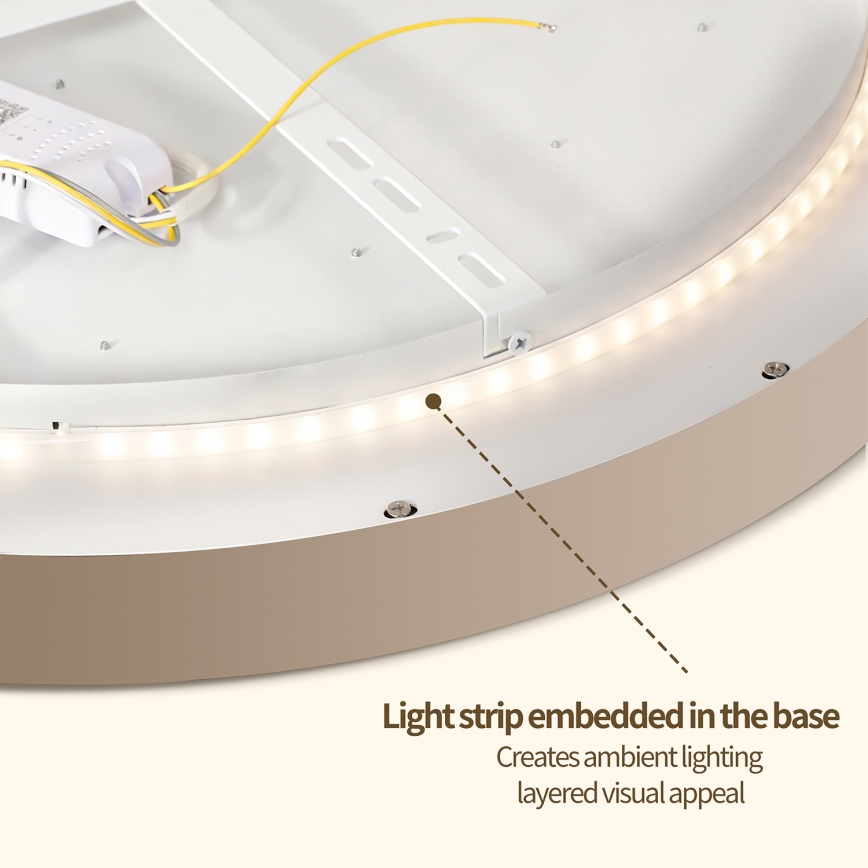 Brilagi - Plafoniera LED dimmerabile GLASS POOL DOUBLE LED/60W/230V 3000-6000K 50 cm beige + telecomando