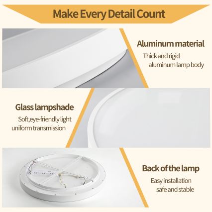 Brilagi - Plafoniera LED dimmerabile GLASS POOL DOUBLE LED/60W/230V 3000-6000K 50 cm bianco + telecomando