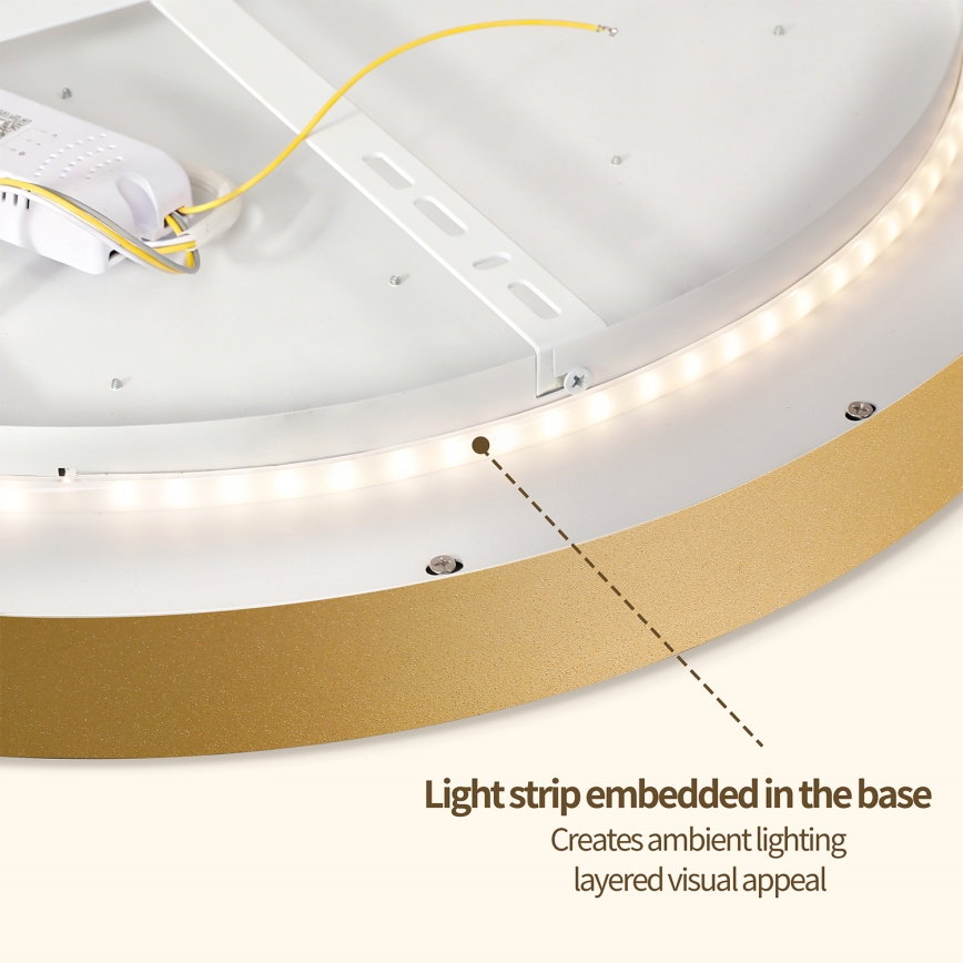 Brilagi - Plafoniera LED dimmerabile GLASS POOL DOUBLE LED/80W/230V 3000-6000K 60 cm dorata + telecomando