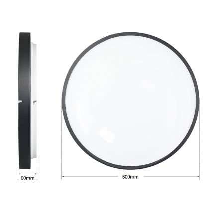 Brilagi - Plafoniera dimmerabile a LED GLASS POOL DOUBLE LED/80W/230V 3000-6000K 60 cm nero + telecomando