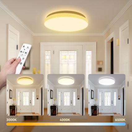 Brilagi - Plafoniera LED dimmerabile MILKY WAY, 24 W, 230 V, 3000–6500 K, Ø 38 cm + telecomando