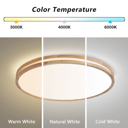 Brilagi - Plafoniera LED dimmerabile MOLINA LED/100W/230V 3000-6000K rovere Ø 80 cm + telecomando