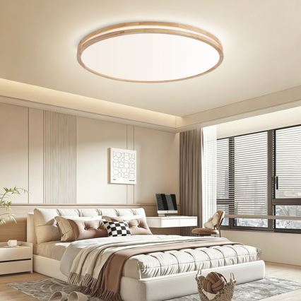Brilagi - Plafoniera dimmerabile a LED MOLINA LED/128W/230V 3000-6000K rovere Ø 100 cm + telecomando