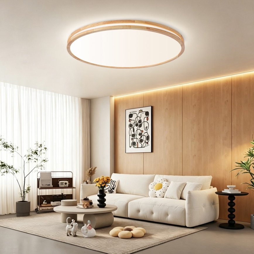 Brilagi - Plafoniera dimmerabile a LED MOLINA LED/128W/230V 3000-6000K rovere Ø 100 cm + telecomando