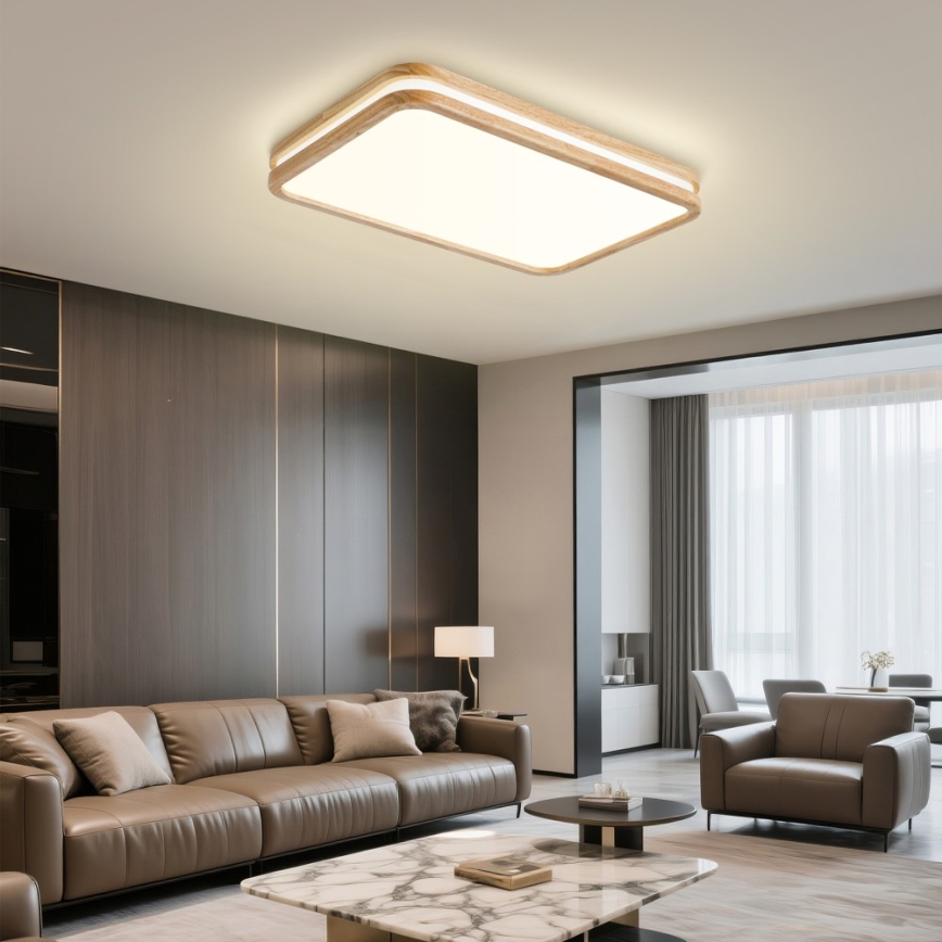 Brilagi - Plafoniera LED dimmerabile MOLINA SQUARE LED/54W/230V 3000-6000K rovere 60x40 cm + telecomando