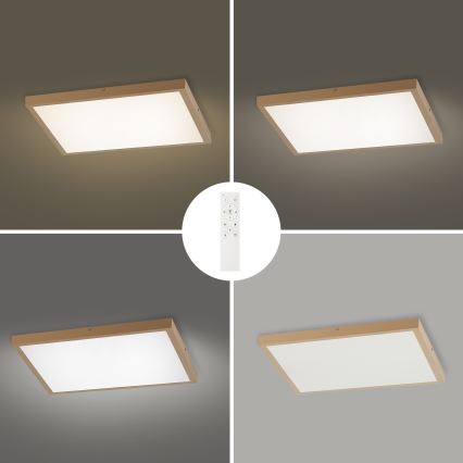 Brilagi - FRAME SMART Lampada da soffitto LED dimmerabile per bagno 50W/230V 60x60 cm 3000-6000K IP44 Beige + Telecomando