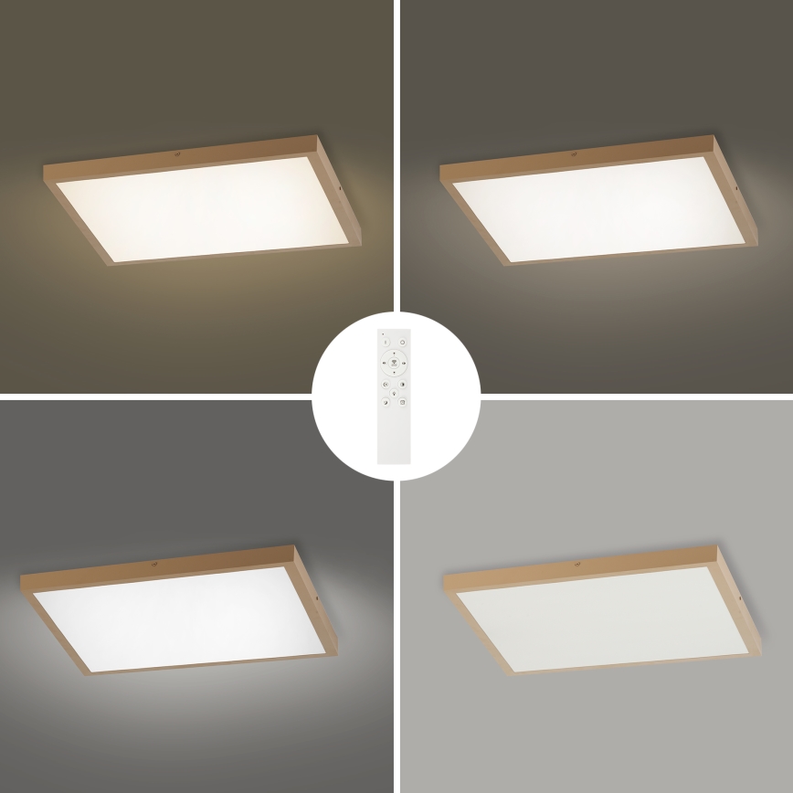 Brilagi - FRAME SMART Lampada da soffitto LED dimmerabile per bagno 50W/230V 60x60 cm 3000-6000K IP44 Beige + Telecomando